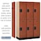 Salsbury Industries Wardrobe Locker, 45" W, 18" D, 76" H, (3) Wide, (6) Openings, Cherry 22368CHE - alternate 6